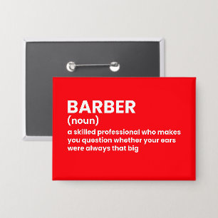 Witty Barber Definition Button