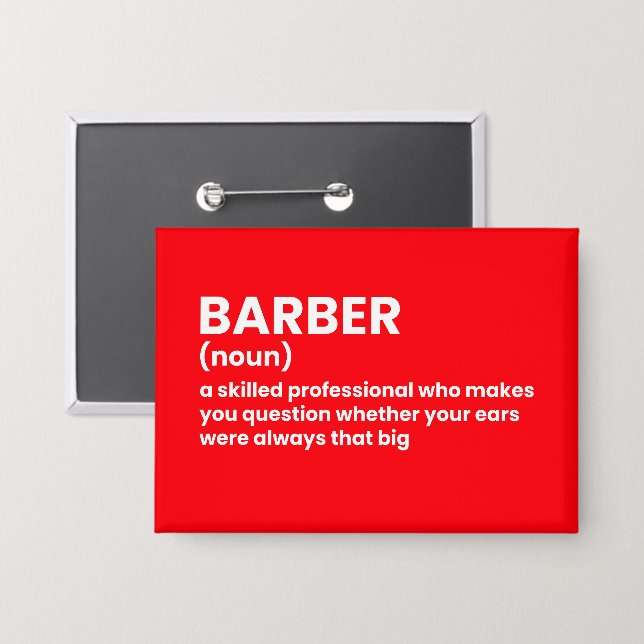 Witty Barber Definition Button (Front/Back)