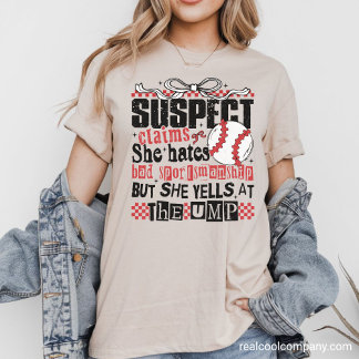 Witty Baseball Graphic Tee - Baseball Suspect