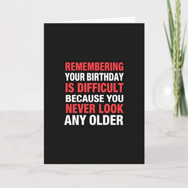 Witty Birthday Text Card (Front)