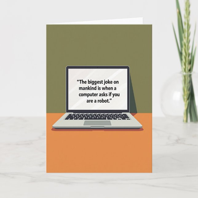 Witty Computer Art Birthday Card (Front)