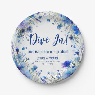 💍 Witty Cornflowers and Lavender Elegance  Paper Plates