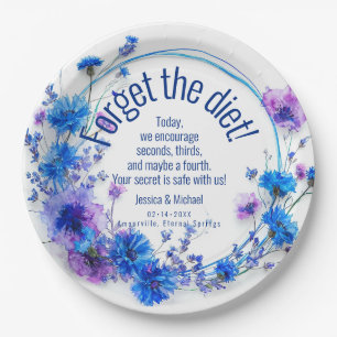 💍 Witty Cornflowers and Lavender Elegance Paper Plates