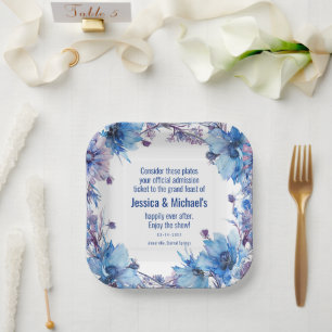 💍  Witty 💍 Cornflowers and Lavender Elegance Paper Plates