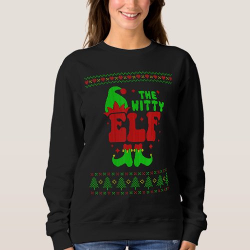 Witty Elf Family Matching Ugly Sweater Christmas P