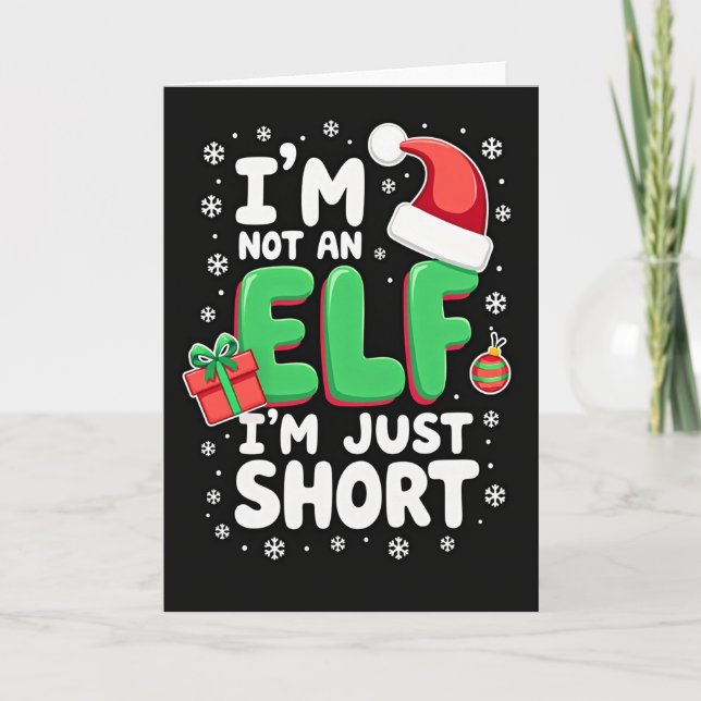 Witty Elf Hat Card (Front)