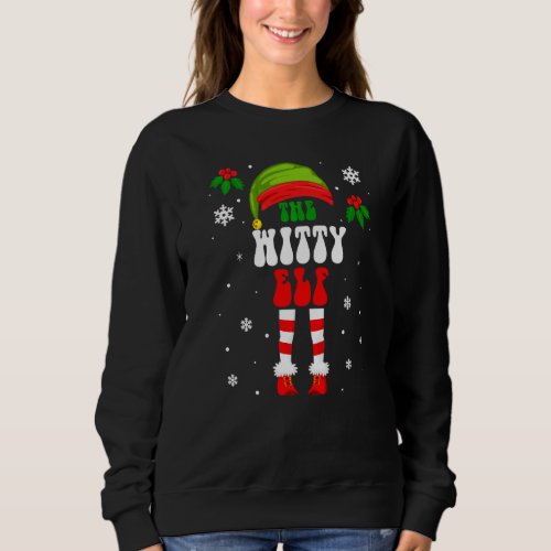 Witty Elf Matching Family Group Christmas Holiday  Sweatshirt
