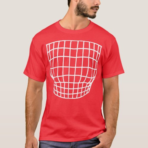 Witty Grid Magnified Chest Optical Illusion  T_Shirt