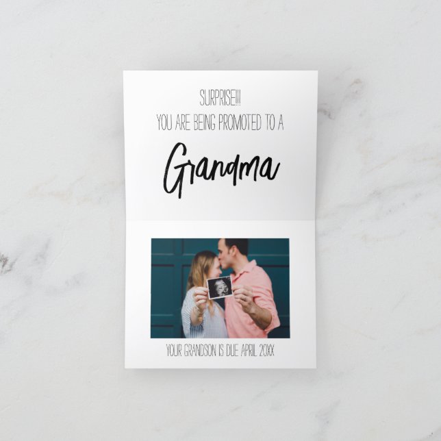 Witty Joke Surprise Grandma Photo Pregnancy Announcement