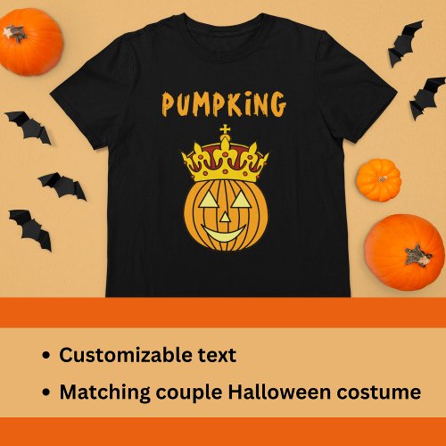 Witty King Pumpkin Pun Couple Halloween Costume T_Shirt