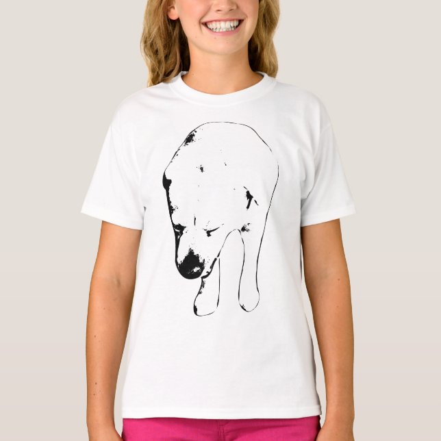 Witty Labrador Grin, Head-Down Holiday T-Shirt (Front)