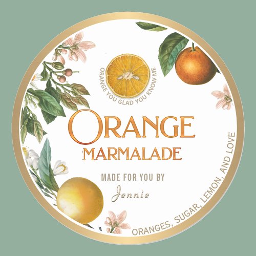 Witty Logo Design Elegant Orange Marmalade Label  