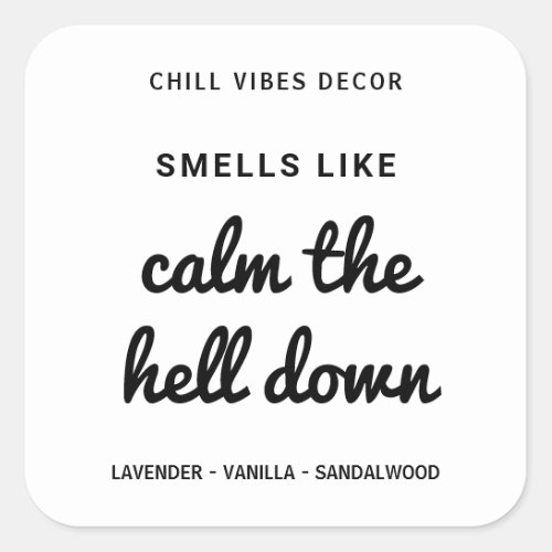 Witty Modern White Soy Candle Labels