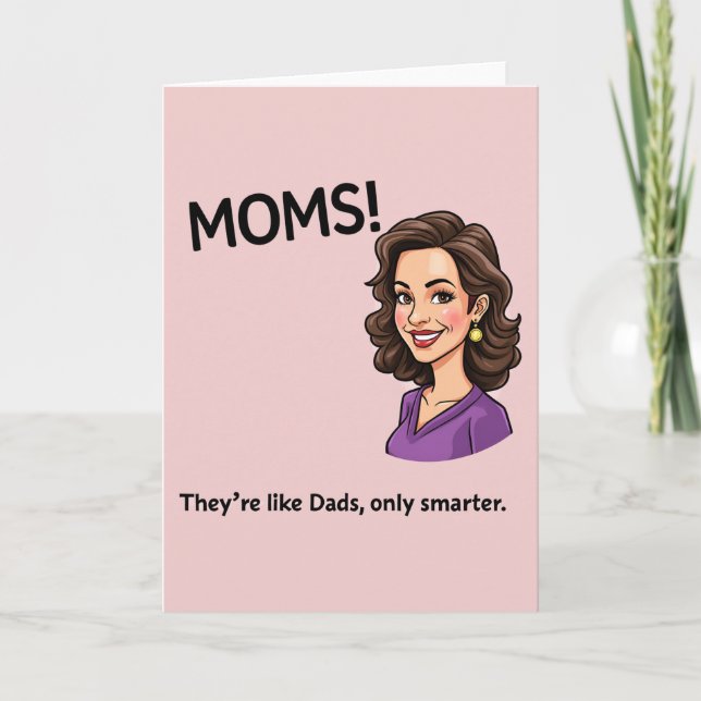 Witty Moms Portrait Illustration Card (Front)