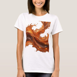 Witty Orange CARAMEL SPLASH WITH STARS AND GLITTER T-Shirt