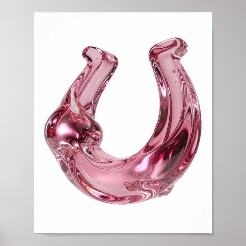 Witty Pink GLASS HORSE SHOE Design Poster