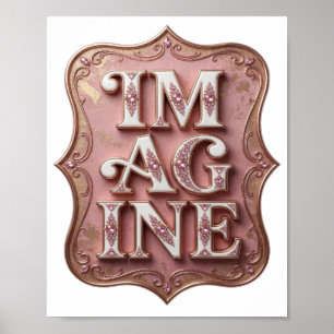 Witty Pink IM AG INE Text Design Poster