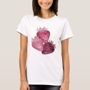 Witty Silver THREE CRYSTAL STRAWBERRIES T-Shirt