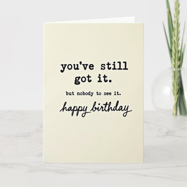 Witty Text Cream Background Card (Front)