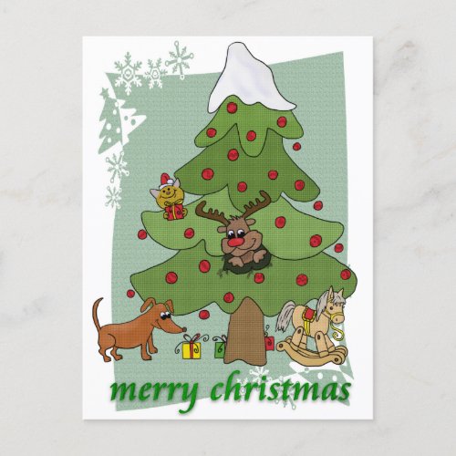 Witziger Weihnachtsbaum Holiday Postcard