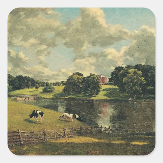 Wivenhoe Park by John Constable  Square Sticker (Front)