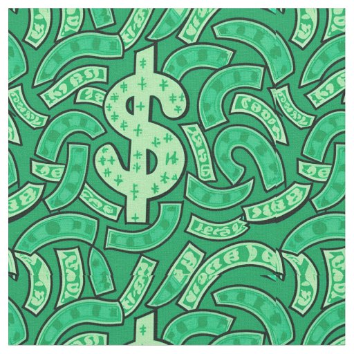 wivey green dollar sign fabric
