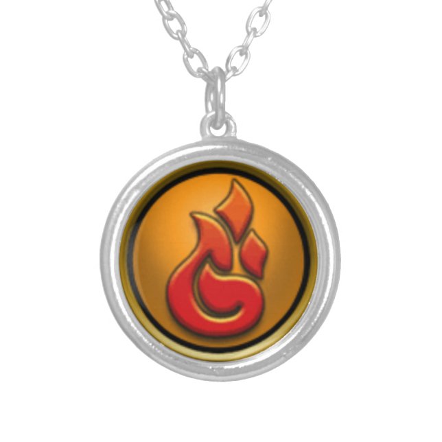 Wizard101 Fire Symbol Necklace (Front)