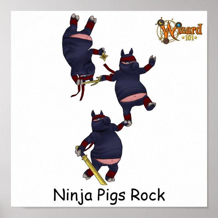 Wizard101 Ninja Pigs Poster