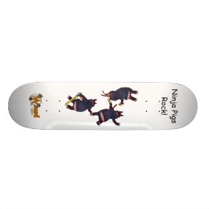 Wizard101 Ninja Pigs Rock Skateboard Deck