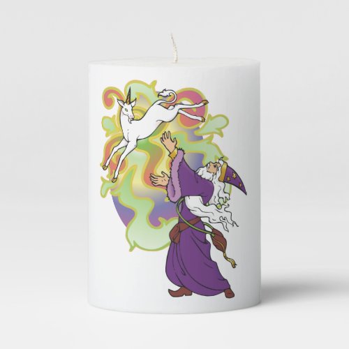 Wizard and Unicorn Pillar Candle