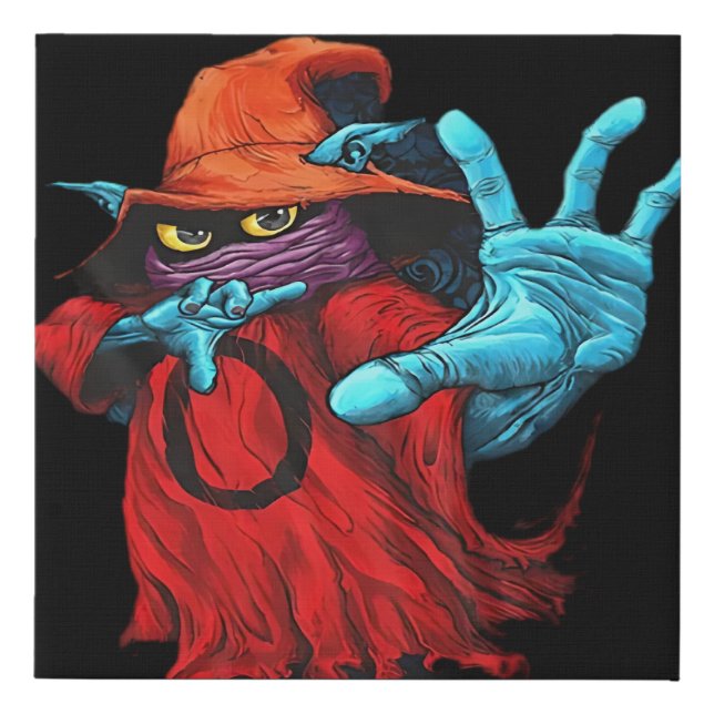 Wizard Art, Mystical Imagery, Fantasy Design, Magi Faux Canvas Print (Front)