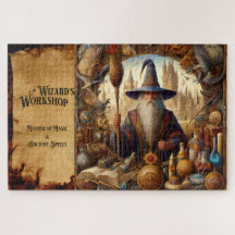 Wizard Art Print Fantasy Sorcery Magical Artifacts