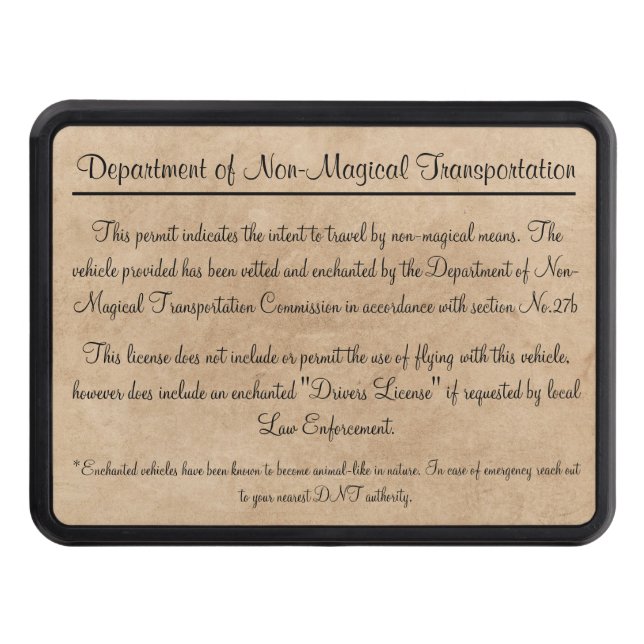 Wizard Car Permit Hitch Cover (Front)