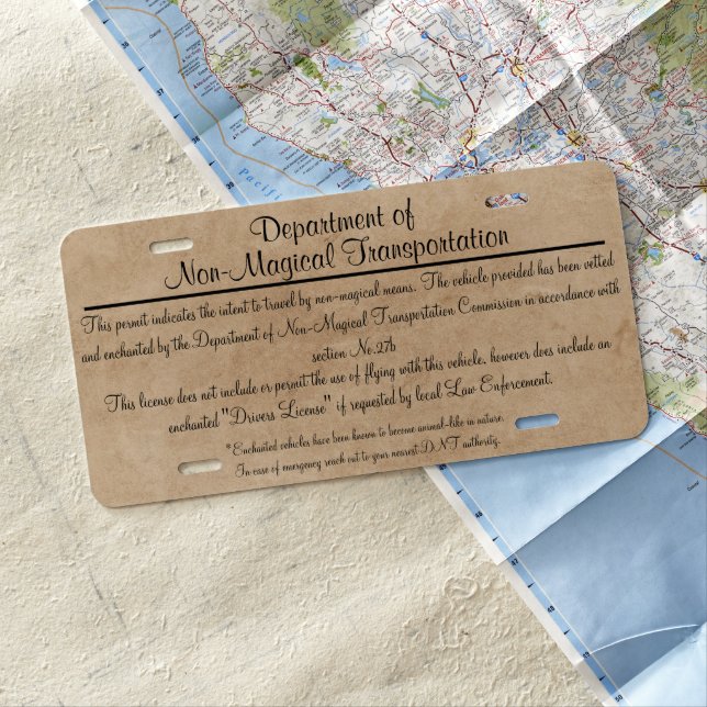 Wizard Car Permit License Plate (In Situ)