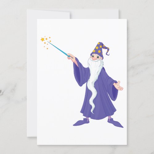 Wizard Casting A Spell Invitation