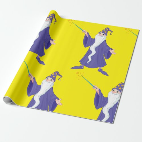 Wizard Casting A Spell Magic Wrapping Paper