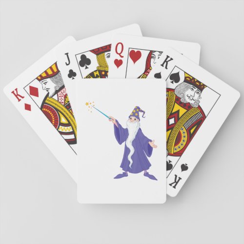 Wizard Casting A Spell Playing Cards