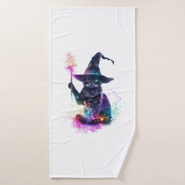 Wizard Cat Magic Bath Towel (Bath Towel)