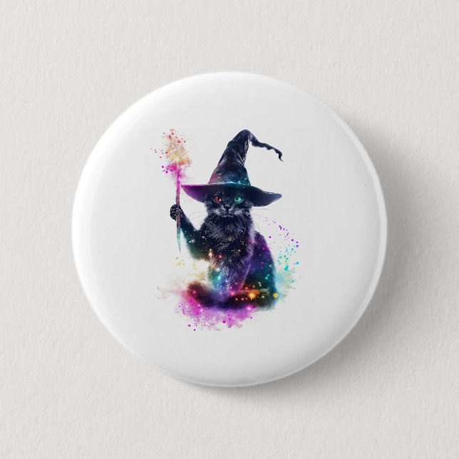 Wizard Cat Magic Button (Front)