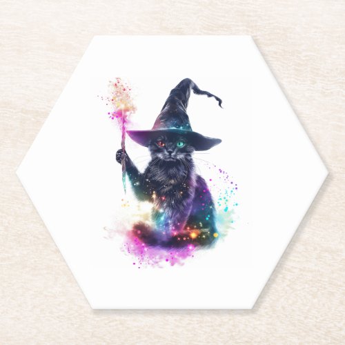 Wizard Cat Magic Paper Coaster