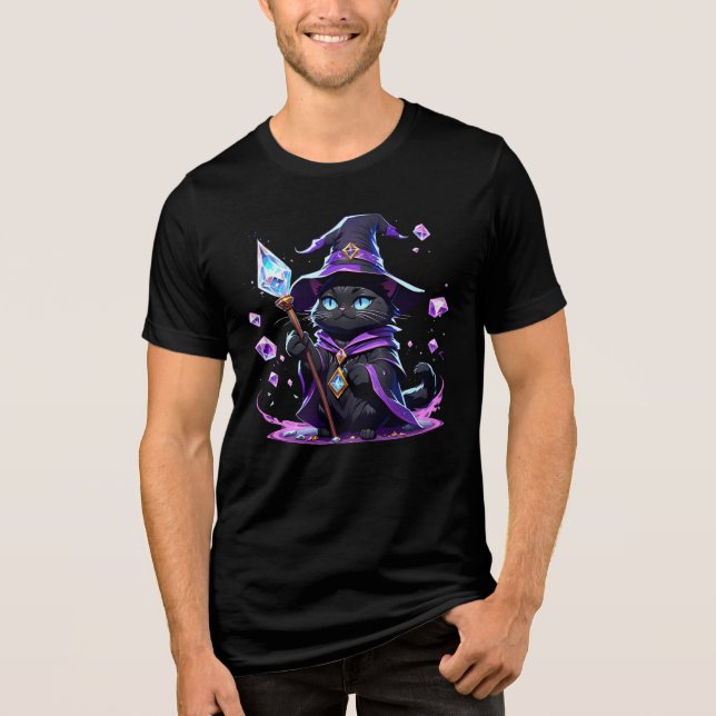 Wizard Cat Tri-Blend Shirt (Front)