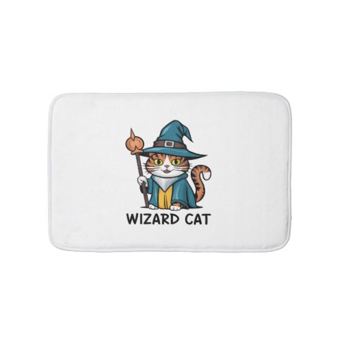 Wizard Cat with stars mystical magical cat lover Bath Mat