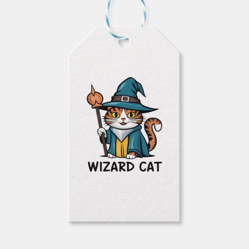 Wizard Cat with stars mystical magical cat lover Gift Tags