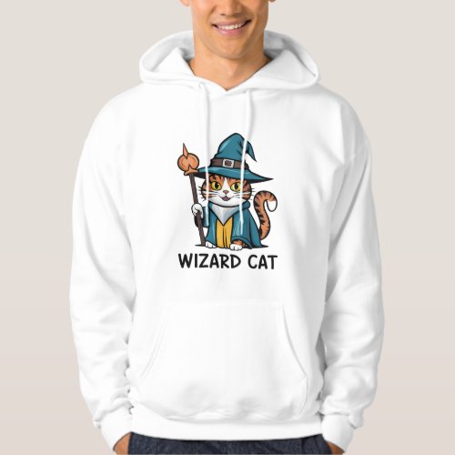 Wizard Cat with stars mystical magical cat lover Hoodie