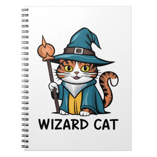 Wizard Cat with stars mystical magical cat lover Notebook