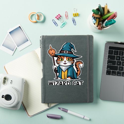 Wizard Cat with stars mystical magical cat lover Sticker