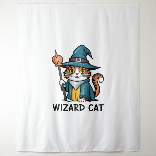 Wizard Cat with stars mystical magical cat lover Tapestry