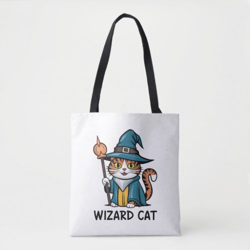 Wizard Cat with stars mystical magical cat lover Tote Bag
