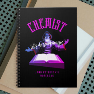 Wizard Chemist Fantasy Art Black Notebook
