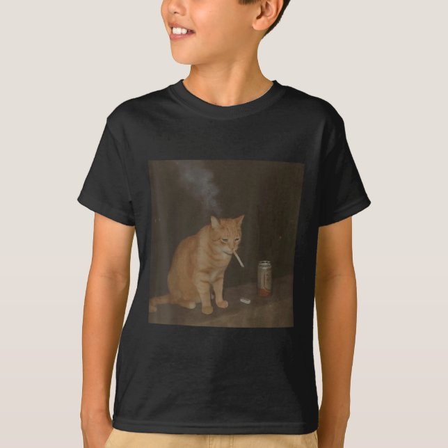 Wizard Cigarette Kitten Funny Smoking Cat Meme Bra T-Shirt (Front)